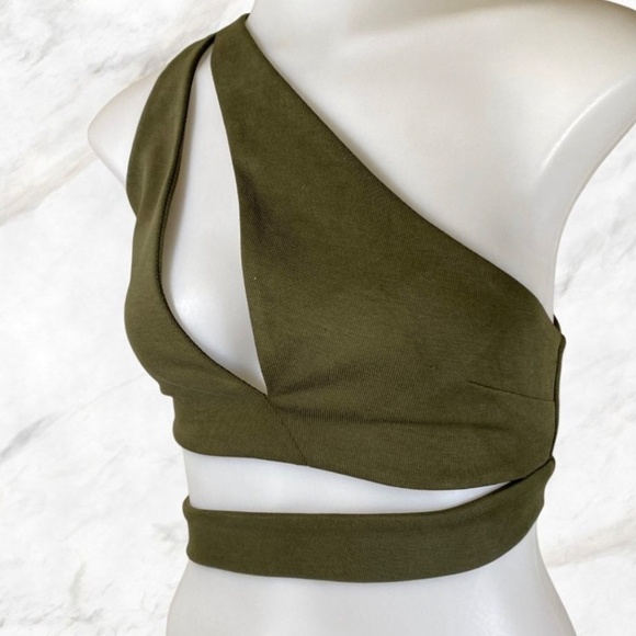 Michael Costello x REVOLVE Mateo Crop Top in Dark Green Size: Small - Picture 4 of 7